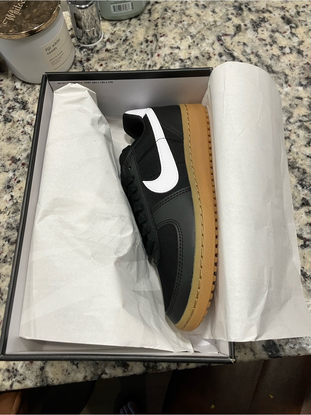 Nike Women’s Black and White Air Field General Low-Top Sneakers with Gum Sole - Picture 2 of 4